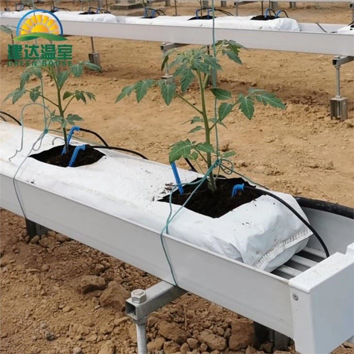 ココピートバッグ用雨どいの植え付け