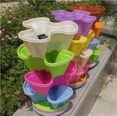 温室水耕システムプラスチック積み重ね可能な垂直成長タワーポット